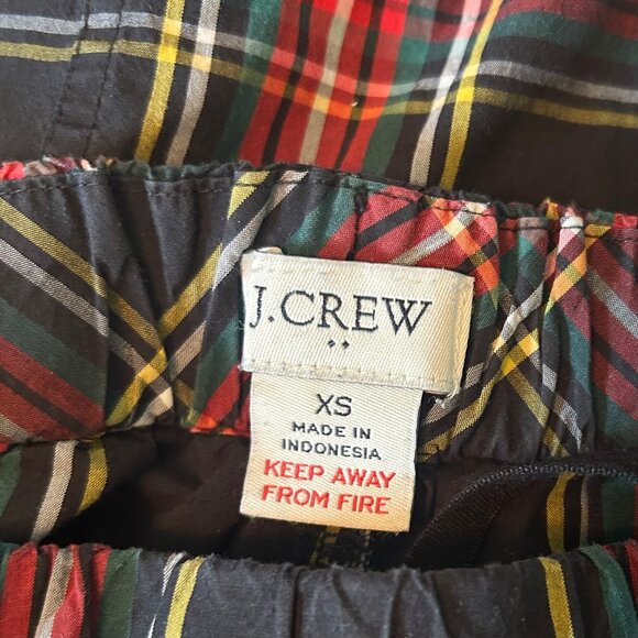 J.Crew Tartan Elastic Waist 100% Cotton Pajama Lounge Pants XS - Picture 4 of 5